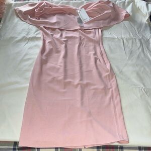 Grace Karin Pink Medium Pink off the shoulder knee length dress with ruffle